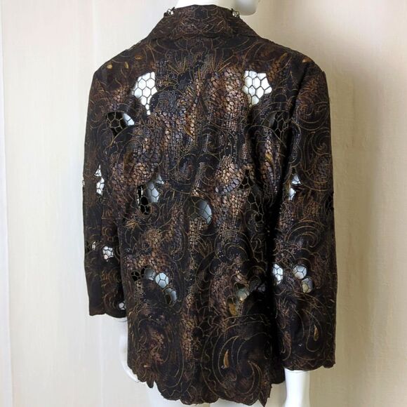 Chico's.Black and Copper Open Front Jacket Size 1 - Picture 5 of 9